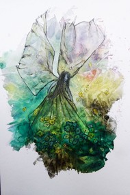 Inkt Tekening Flower Fairy